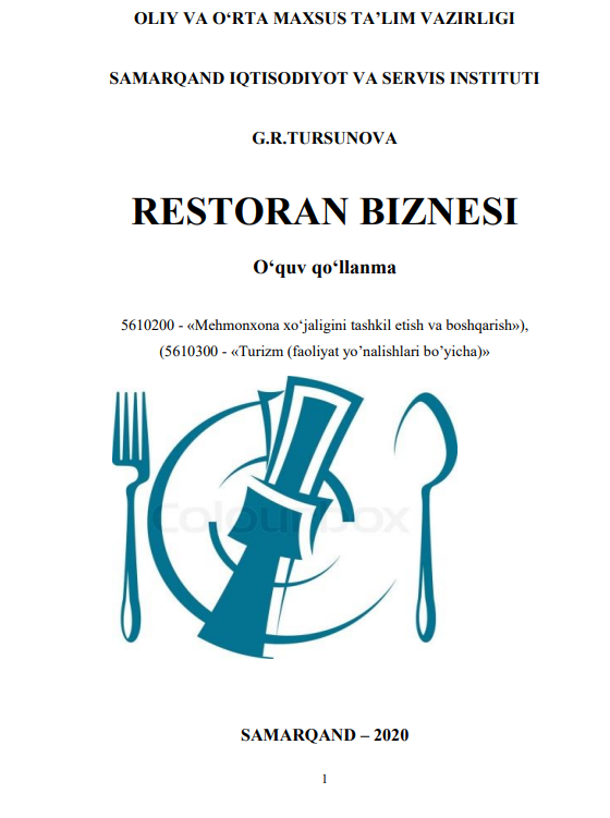 RESTORAN BIZNESI O‘quv qo‘llanma