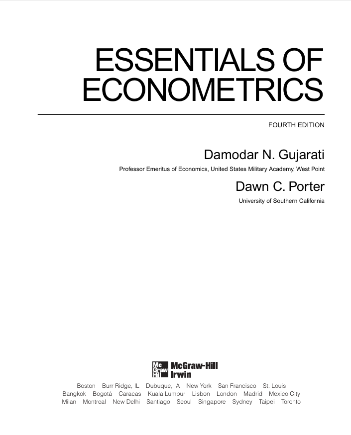 Essentials of econometrics