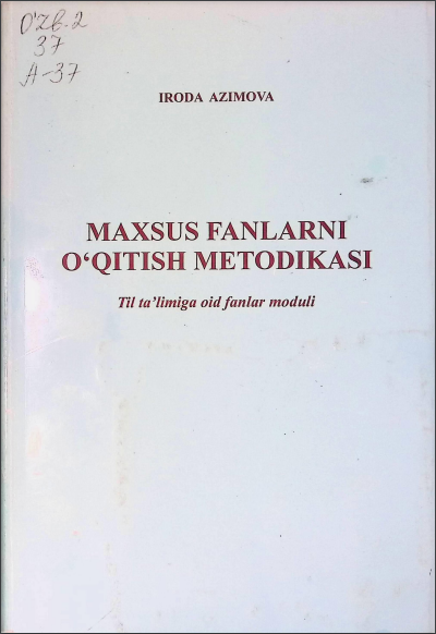 MAXSUS FANLARNI O‘QITISH METODIKASI