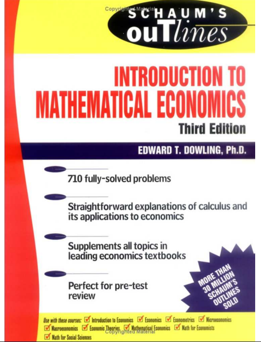 Introduction to mathematical economics